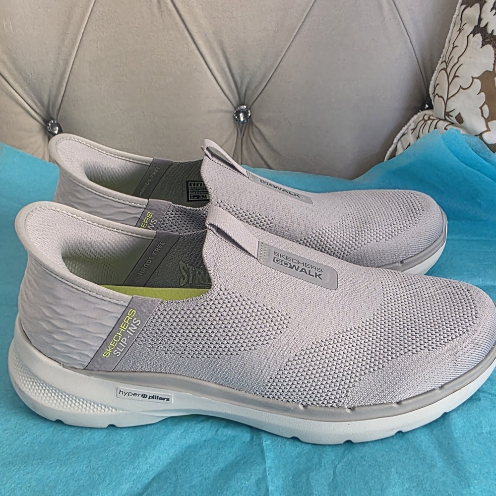 Skechers Men's Slip-ins GOwalk Washable Shoes- Gray- Easy On - Size 9